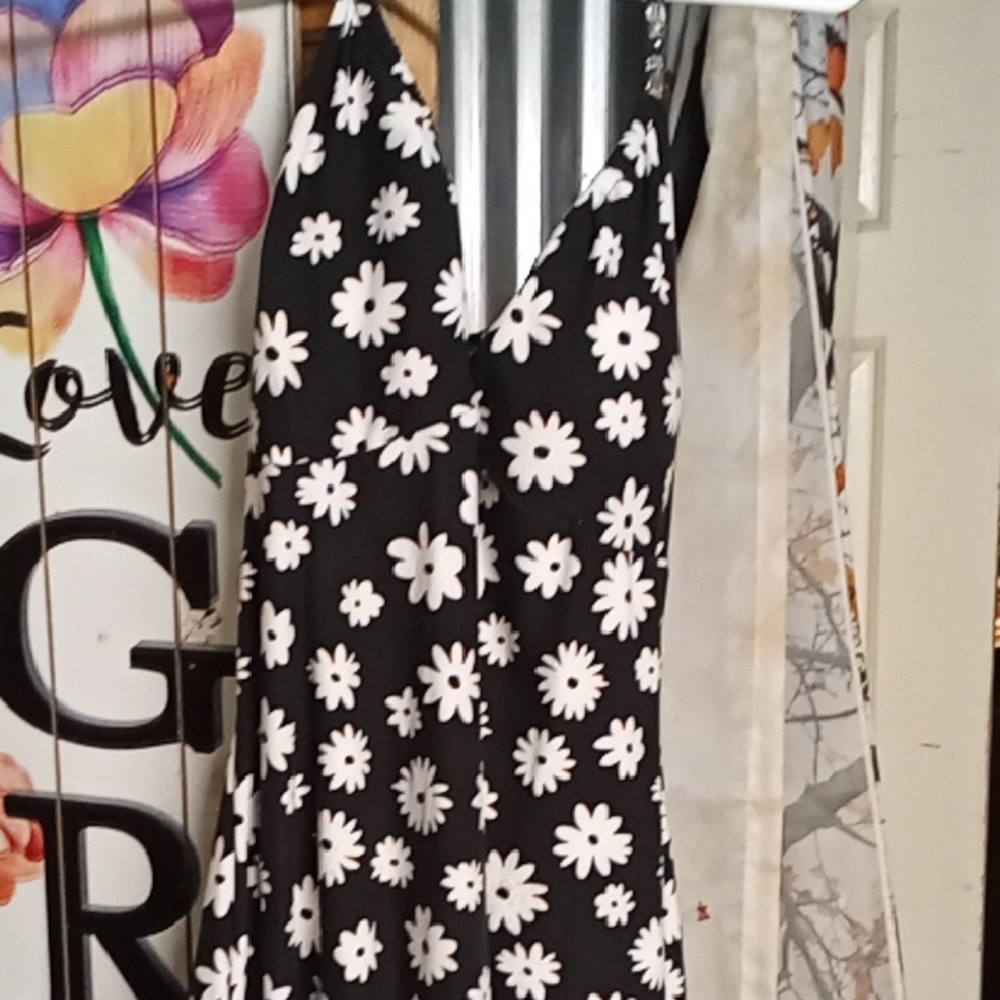 Black and White Floral Dress
